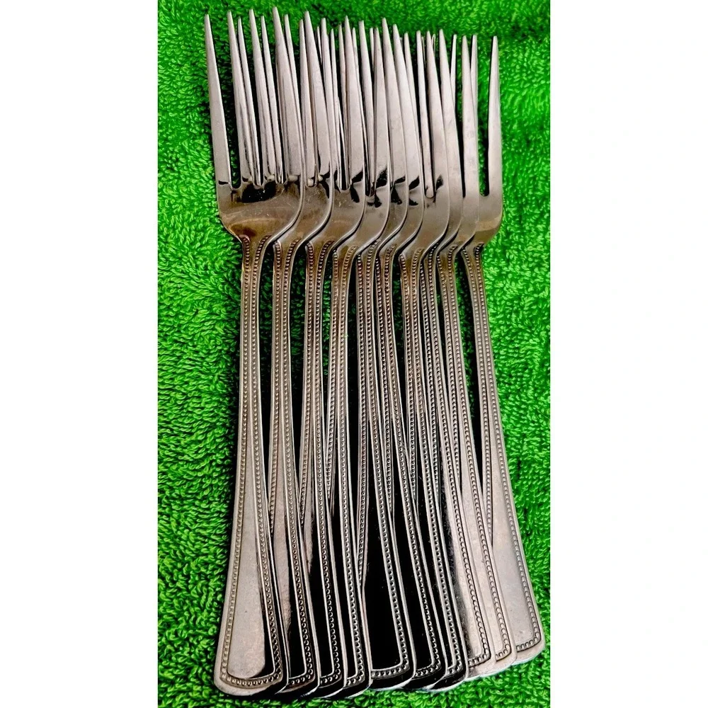 Crestware Beaded Edge Stainless Dinner Forks Korea 7.0